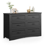 edroom Furniture Sets, Asofer 2 Nightstands, 5-Drawer Dresser & 6-Drawer Dresser, Queen Bed Frame, Black