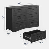 edroom Furniture Sets, Asofer 2 Nightstands, 5-Drawer Dresser & 6-Drawer Dresser, Queen Bed Frame, Black