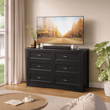 edroom Furniture Sets, Asofer 2 Nightstands, 5-Drawer Dresser & 6-Drawer Dresser, Queen Bed Frame, Black