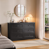 edroom Furniture Sets, Asofer 2 Nightstands, 5-Drawer Dresser & 6-Drawer Dresser, Queen Bed Frame, Black