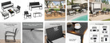 Patio Furniture Set on Sale, Outdoor Conversation Set with Rattan Rocking Chair & Coffee Table for Backyard, Poolside Porch, Gray