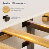 Quiet Full Platform Bed Frame with Headboard, Tool-Free Setup, Sturdy 850lb Support & Under Bed Storage, Beige