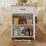 Asofer 7-piece Dining Furniture Sets, Dining Table Set for 4 and Kitchen Island Cart with Storage & Adjustable Shelf For Home and Kitchen