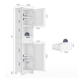 Asofer 67" Tall Bathroom Storage Cabinet, 2 Doors and 1 Drawer, Adjustable Shelves, Wooden, White