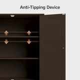 Asofer 71" Modern Pantry Storage Cabinet with Doors and Adjustable Shelves for Kitchen, Living Room, Dark Brown