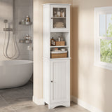 Asofer 67.1" Tall Bathroom Storage Cabinet with Adjustable Shelves, 2 Doors, for Bathroom, Kitchen, Living Room, White