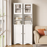 Asofer 67.1" Tall Bathroom Storage Cabinet with Adjustable Shelves, 2 Doors, for Bathroom, Kitchen, Living Room, White