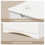 Asofer 4-Drawer White Dresser for Bedroom, Modern Wood Chest with Cutout Handle