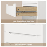 Asofer 4-Drawer White Dresser for Bedroom, Modern Wood Chest with Cutout Handle