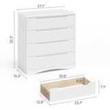 White Dresser for Bedroom, Asofer 4 Drawer Dressers & Chests of Drawers, Drawer Organizer for Living Room