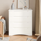 Asofer 4 Drawer Dresser, White Dresser for Bedroom, Office, Living Room, Hallway