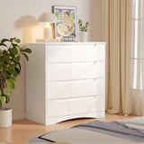 Asofer 4-Drawer White Dresser for Bedroom, Modern Wood Chest with Cutout Handle