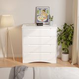 White Dresser for Bedroom, Asofer 4 Drawer Dressers & Chests of Drawers, Drawer Organizer for Living Room