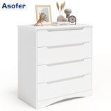 White Dresser for Bedroom, Asofer 4 Drawer Dressers & Chests of Drawers, Drawer Organizer for Living Room