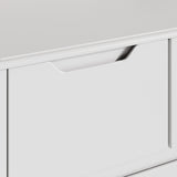 Dresser for Bedroom, Asofer 5 Drawer Dresser with Cutout Handle, Sturdy Wood Storage Cabinet, White