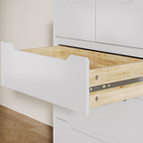 Dresser for Bedroom, Asofer 5 Drawer Dresser with Cutout Handle, Sturdy Wood Storage Cabinet, White