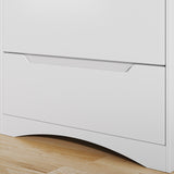 Dresser for Bedroom, Asofer 5 Drawer Dresser with Cutout Handle, Sturdy Wood Storage Cabinet, White