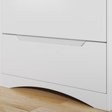 Asofer Dressers for Bedroom, 5 Drawer Chest with Cutout Handles, Wood Storage Cabinet for Living Room, White