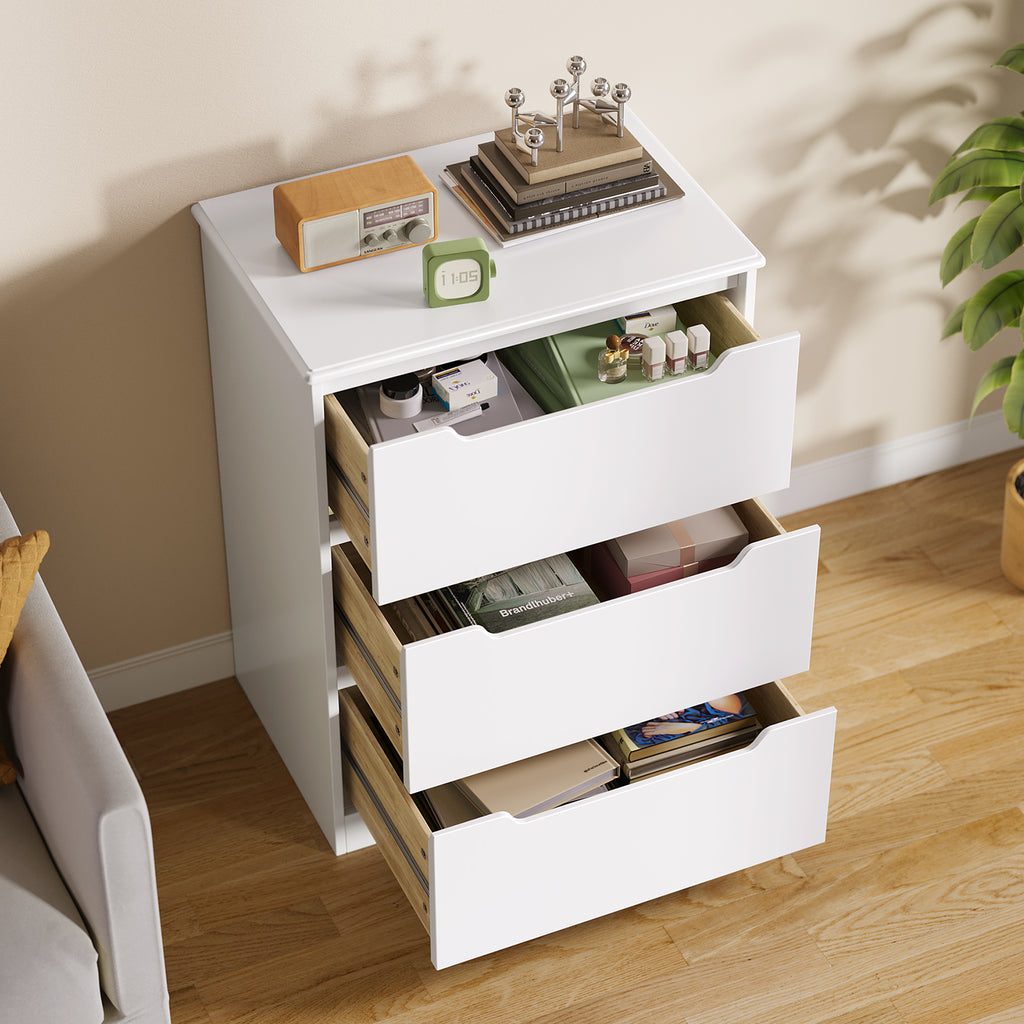 Living Roon Drawer Asofer 3 Drawer Dresser, Wood Chest Drawers for Bedroom, Living Room ...