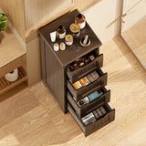 Asofer 4-drawer Wooden Storage Cabinet,  33"H for Bathroom, Bedroom, Living room, Corridor