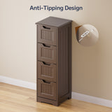 Asofer 4-drawer Wooden Storage Cabinet,  33"H for Bathroom, Bedroom, Living room, Corridor