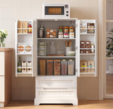 Pantry Storage Cabinet with 2 Drawers，Asofer 47" Kitchen Small Food Pantry Cabinet for Dining Room, White