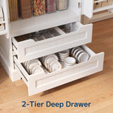 63-Inch White Pantry Cabinet, Moisture-Proof & Anti-Tip with Drawers and Barn Doors for Spacious Storage
