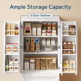 63-Inch White Pantry Cabinet, Moisture-Proof & Anti-Tip with Drawers and Barn Doors for Spacious Storage