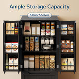 63-Inch Black Pantry Cabinet, Moisture-Proof & Anti-Tip with Drawers and Barn Doors for Spacious Storage