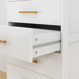 White Dresser for Bedroom, Asofer 5 Drawer Wood Storage with Metal Handles, Tall Vertical Dresser Nursery Dresser