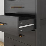 Asofer Bedroom Furniture Set, 5-Drawer Dresser & 6-Drawer Dresser, Black