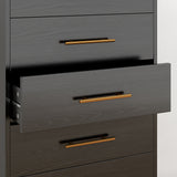 Asofer Bedroom Furniture Set, 5-Drawer Dresser & 6-Drawer Dresser, Black