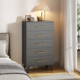 Asofer Bedroom Furniture Set, 5-Drawer Dresser & 6-Drawer Dresser, Black