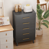 Asofer 5 Drawer Dresser for Bedroom, Chest of Nursery Drawers for Clothes, Wood Storage Cabinet, Black