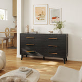 Asofer Bedroom Furniture Set, 5-Drawer Dresser & 6-Drawer Dresser, Black