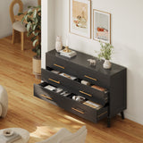 Asofer Bedroom Furniture Set, 5-Drawer Dresser & 6-Drawer Dresser, Black