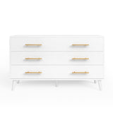 Asofer 6 Drawer Dresser Chest for Clothes and Toys, Wood Storage Cabinet for Bedroom Living Room, White