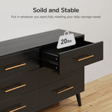 Asofer Bedroom Furniture Set, 5-Drawer Dresser & 6-Drawer Dresser, Black