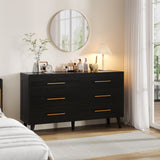 Asofer Bedroom Furniture Set, 5-Drawer Dresser & 6-Drawer Dresser, Black