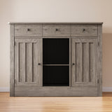 Asofer Farmhouse Buffet Cabinet with 4 Divider, 3 Drawer，2 Door, for Dining Room, Living Room, Kitchen