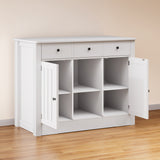 Asofer Farmhouse Buffet Cabinet with 4 Divider, 3 Drawer，2 Door, for Dining Room, Living Room, Kitchen