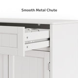 Asofer 42" Kitchen Pantry Storage Cabinet with Guardrail Space, Sideboard Buffet with 3 Doors & 1 Drawer, White