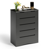 Asofer Bedroom furniture Sets, Includes 6 Drawer Dresser & 6 Drawer Dresser with Concealed Handle for Master Bedroom, Black