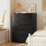 Asofer Bedroom furniture Sets, Includes 6 Drawer Dresser & 6 Drawer Dresser with Concealed Handle for Master Bedroom, Black