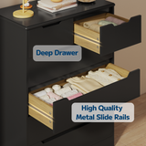 Asofer Bedroom furniture Sets, Includes 6 Drawer Dresser & 6 Drawer Dresser with Concealed Handle for Master Bedroom, Black