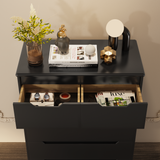 Asofer Bedroom furniture Sets, Includes 6 Drawer Dresser & 6 Drawer Dresser with Concealed Handle for Master Bedroom, Black
