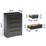 Asofer Bedroom furniture Sets, Includes 6 Drawer Dresser & 6 Drawer Dresser with Concealed Handle for Master Bedroom, Black