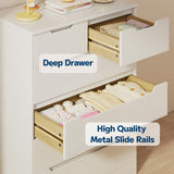 Asofer Bedroom furniture Sets, Includes 6 Drawer Dresser & 6 Drawer Dresser with Concealed Handle for Master Bedroom, White