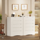 Asofer Bedroom furniture Sets, Includes 6 Drawer Dresser & 6 Drawer Dresser with Concealed Handle for Master Bedroom, White