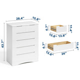 Asofer White King Bedroom Set: Bed Frame, 2 Nightstands & 2 Dressers, Modern Storage Bundle